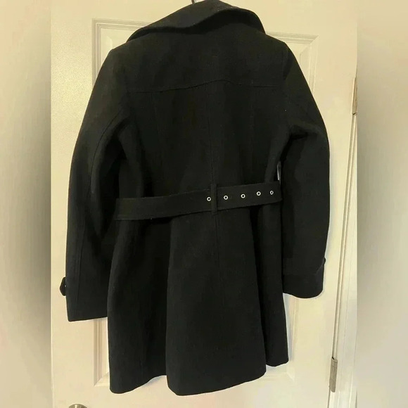 Michael Kors | Black Wool Blend Peacoat Winter Jacket with Gold Zipper | Size S - Picture 5 of 11